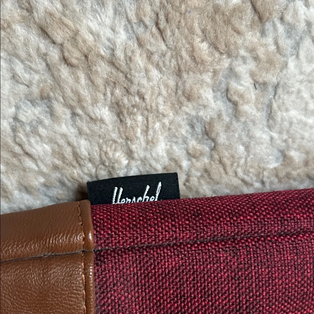 Herschel Supply Company Burgundy and Tan Laptop Sleeve